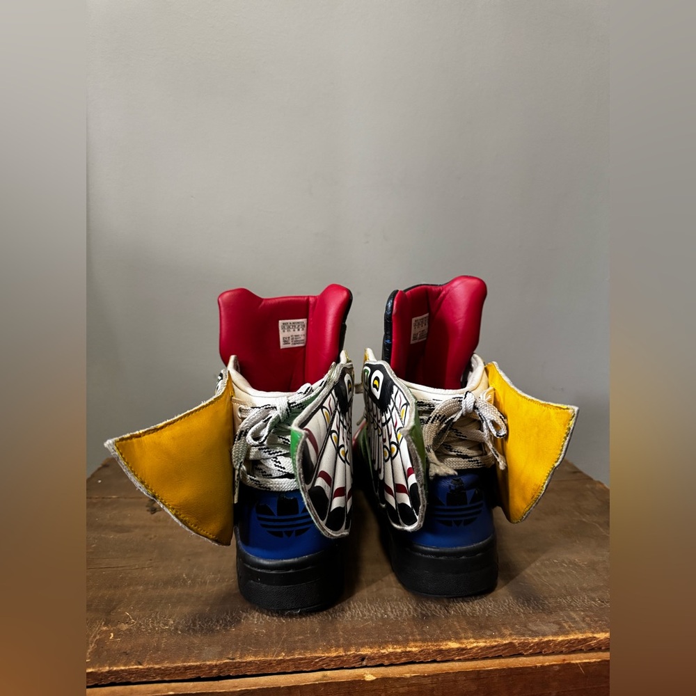 Adidas x Jeremy Scott Totem Pole Wings Sneakers Size 10 US Rare JS Tribal - Picture 5 of 13